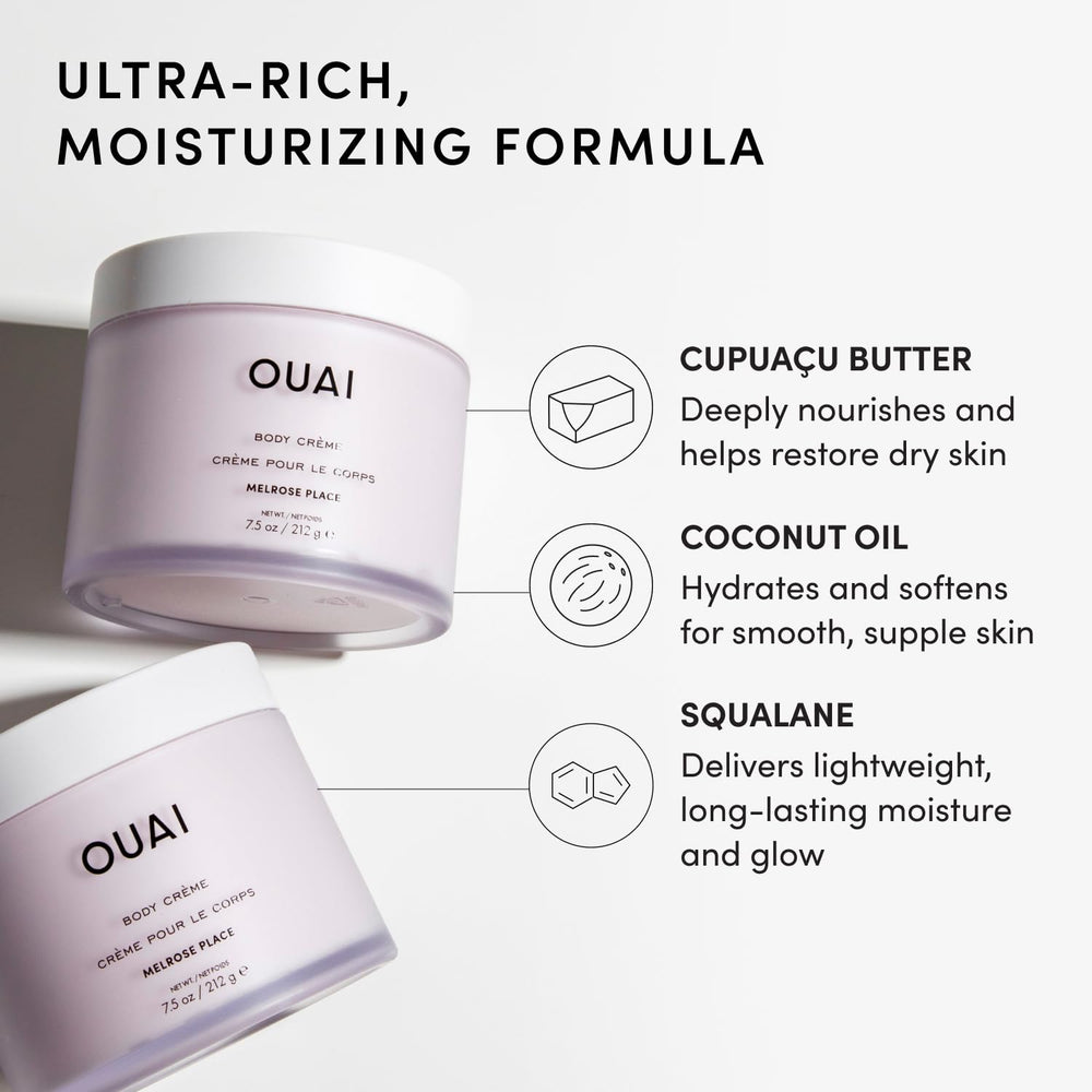 OUAI 7.5 oz jar next to common items for scale showing true product size benefit