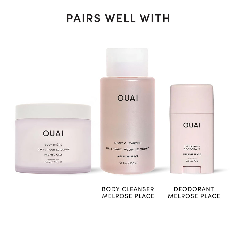 OUAI applying cream to elbow showing smoothing effect on rough patches benefit