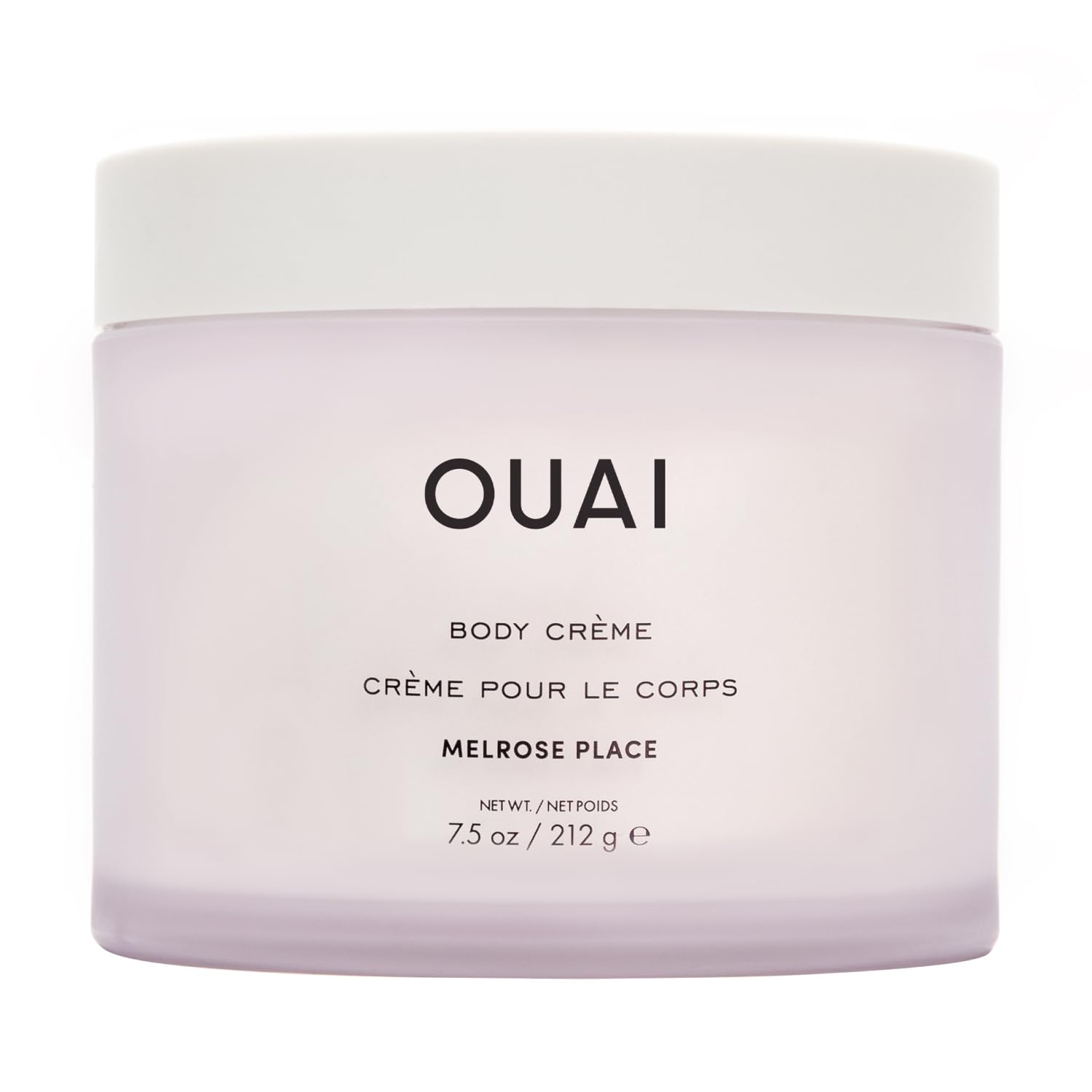 OUAI jar front view showing branding and elegant packaging benefit hydration
