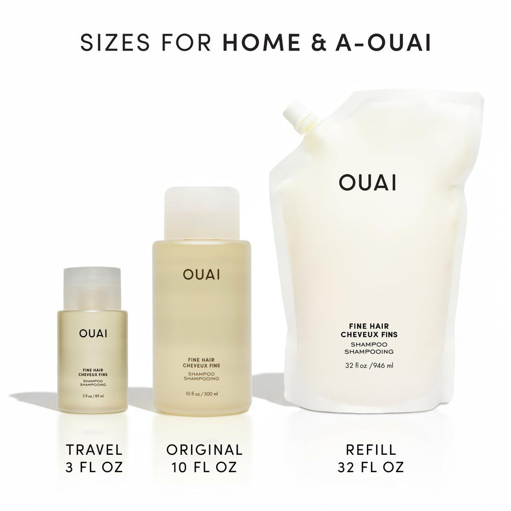 OUAI bottle staged in bathroom lifestyle scene for salon-quality at-home use