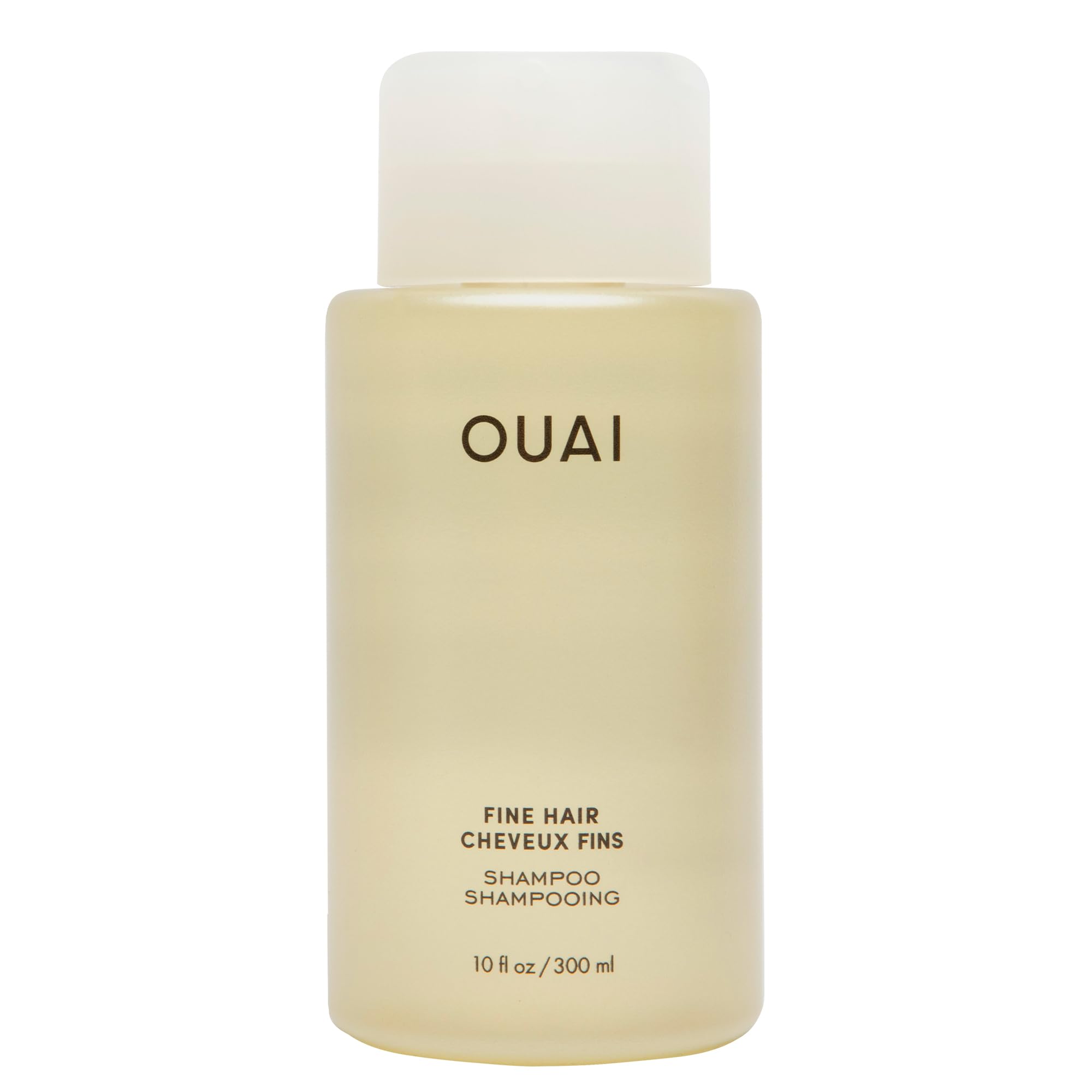 OUAI bottle front view showing label and 10 fl oz size for clear product recognition