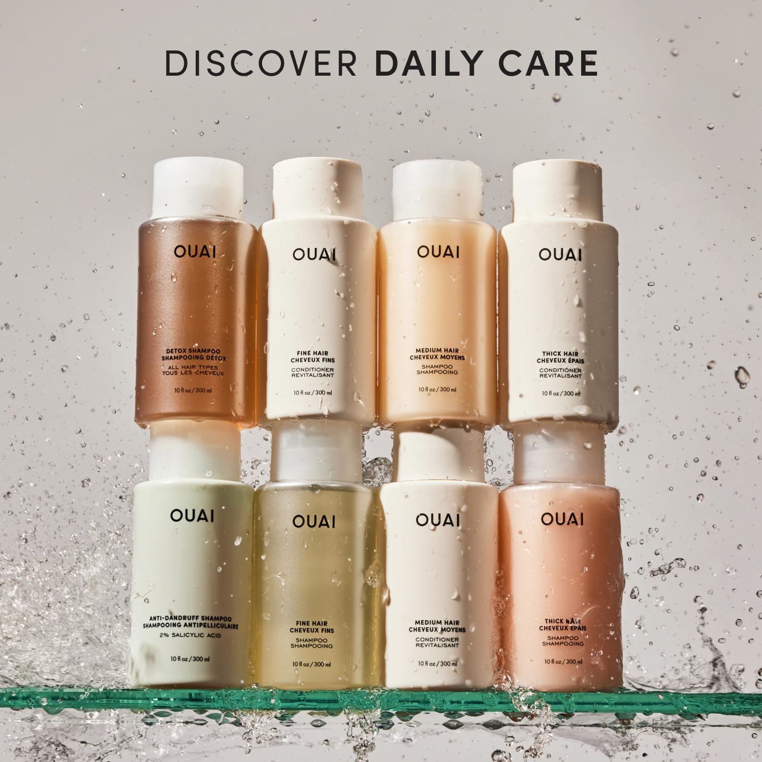 OUAI packaging with fragrance note cards suggesting Mercer Street scent experience