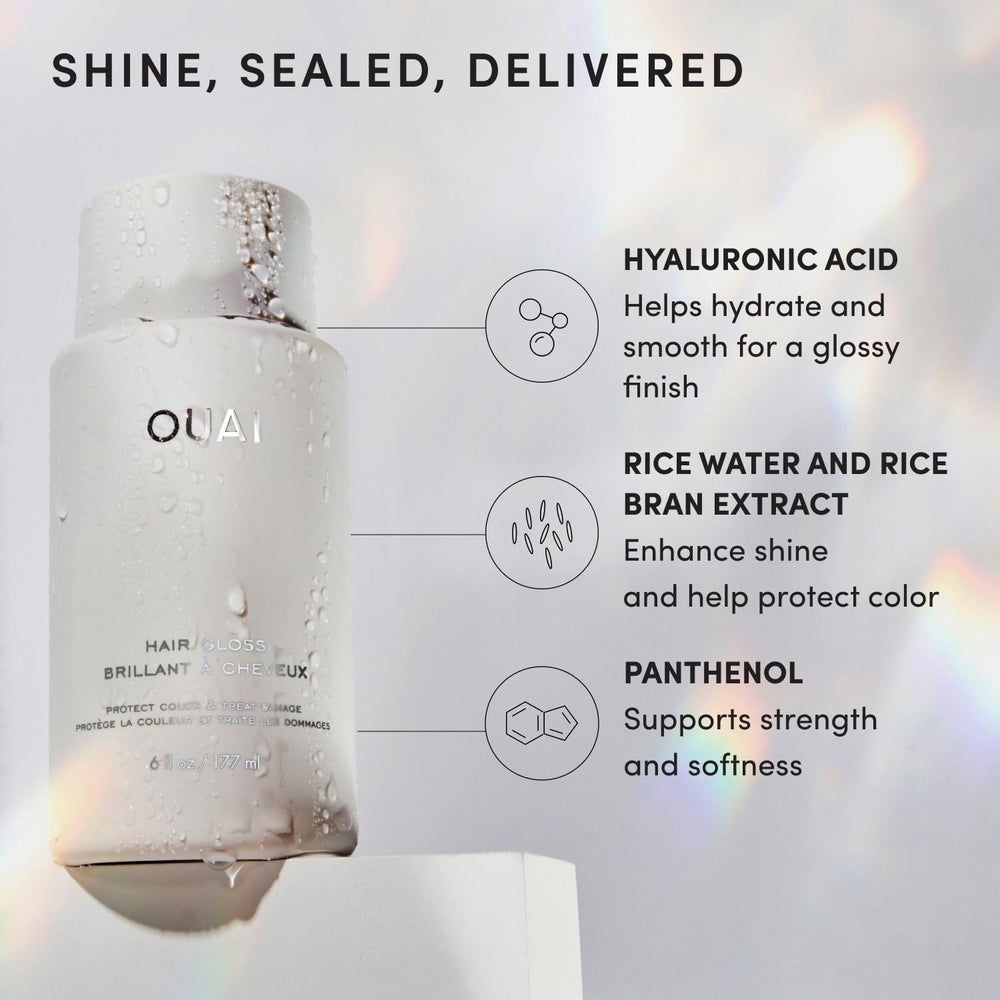 OUAI shiny blown-out hair after heat styling demonstrating protective benefit