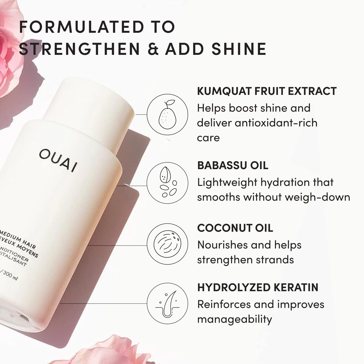 OUAI bottles inside a toiletry pouch emphasizing travel convenience and neat packing