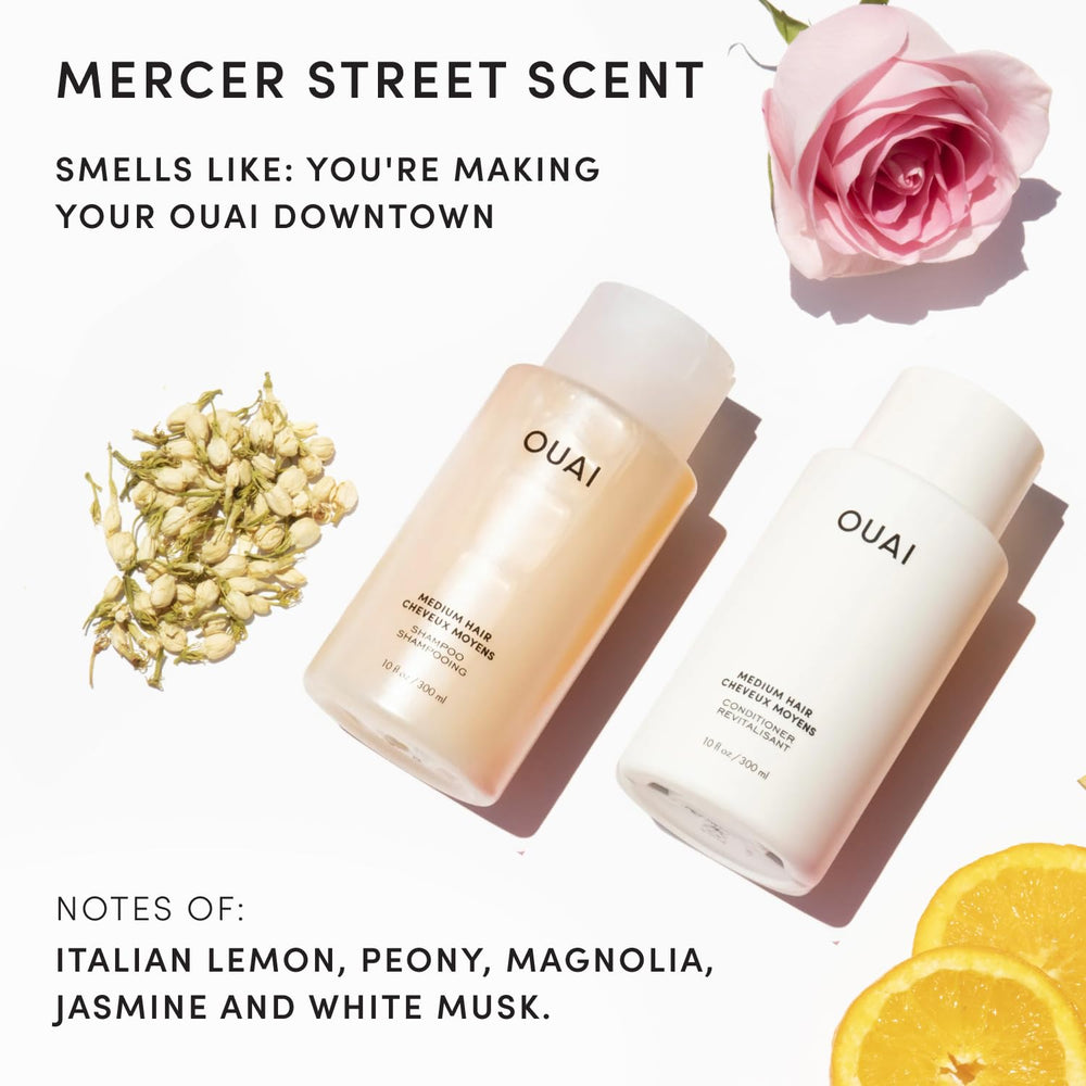 OUAI keratin and kumquat ingredient visual highlighting lightweight strengthening