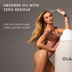 OUAI label detail highlighting fragrance notes and improved formula benefits