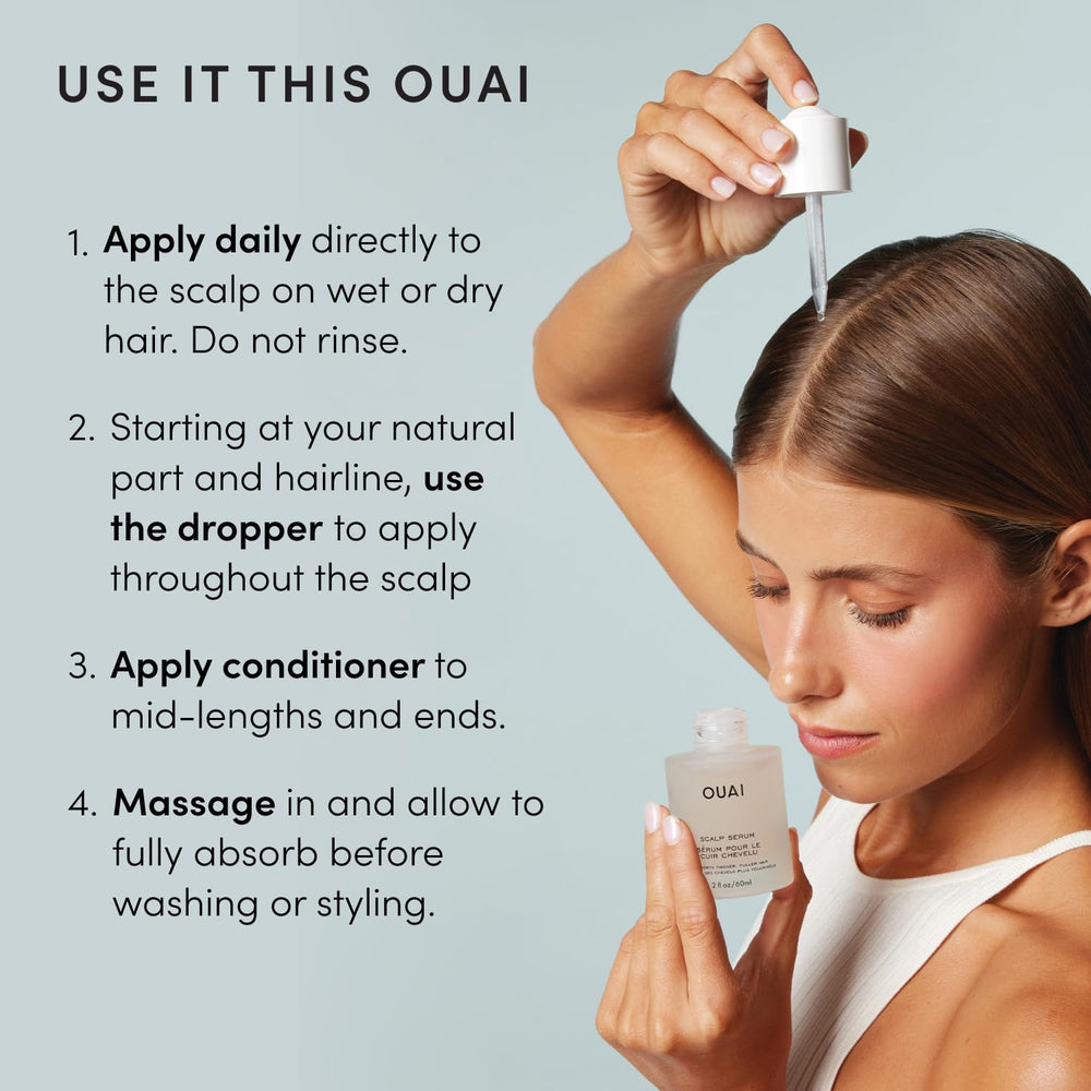 OUAI bottle with Cape Town scent elements conveying calming aromatic experience benefit