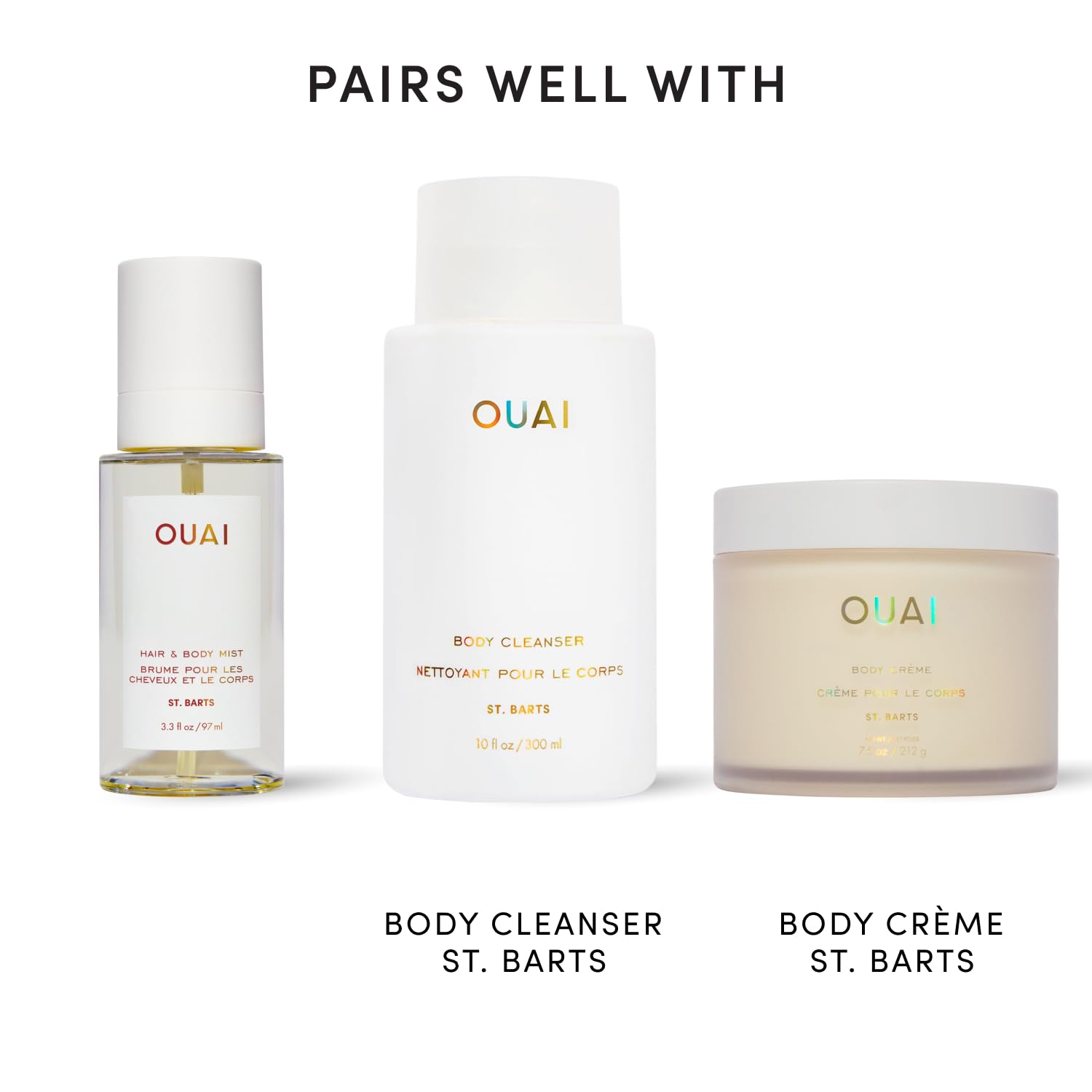 OUAI product label detail emphasizing brand and scent notes clarity