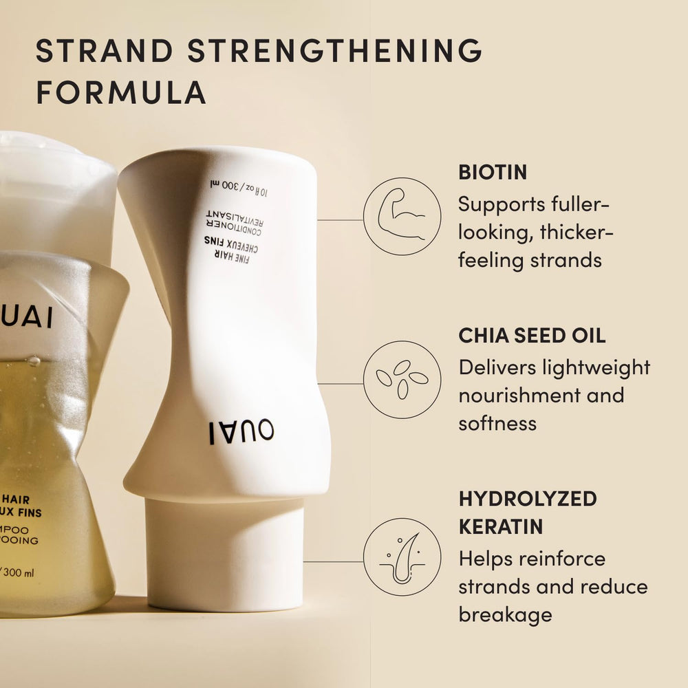 OUAI travel set inside a toiletry bag illustrating convenience for trips and gym use