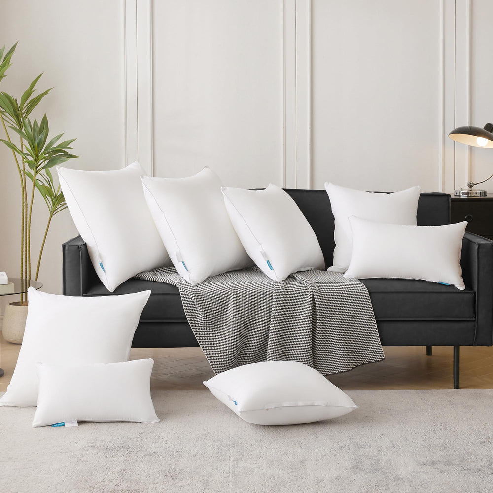 Oubonun pillow insert on bed offering plush support and neat appearance