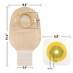 OUCHAN cut-to-fit skin barrier with measurement marks for accurate sizing