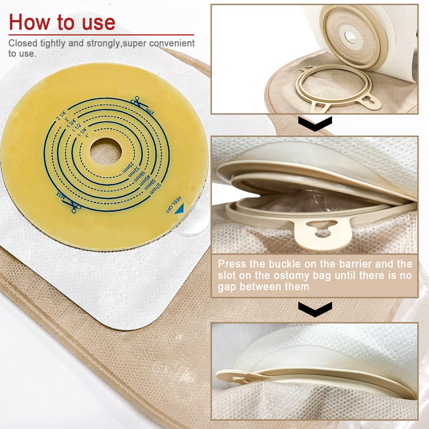 OUCHAN flange and pouch connection illustrating secure, leak-resistant fit