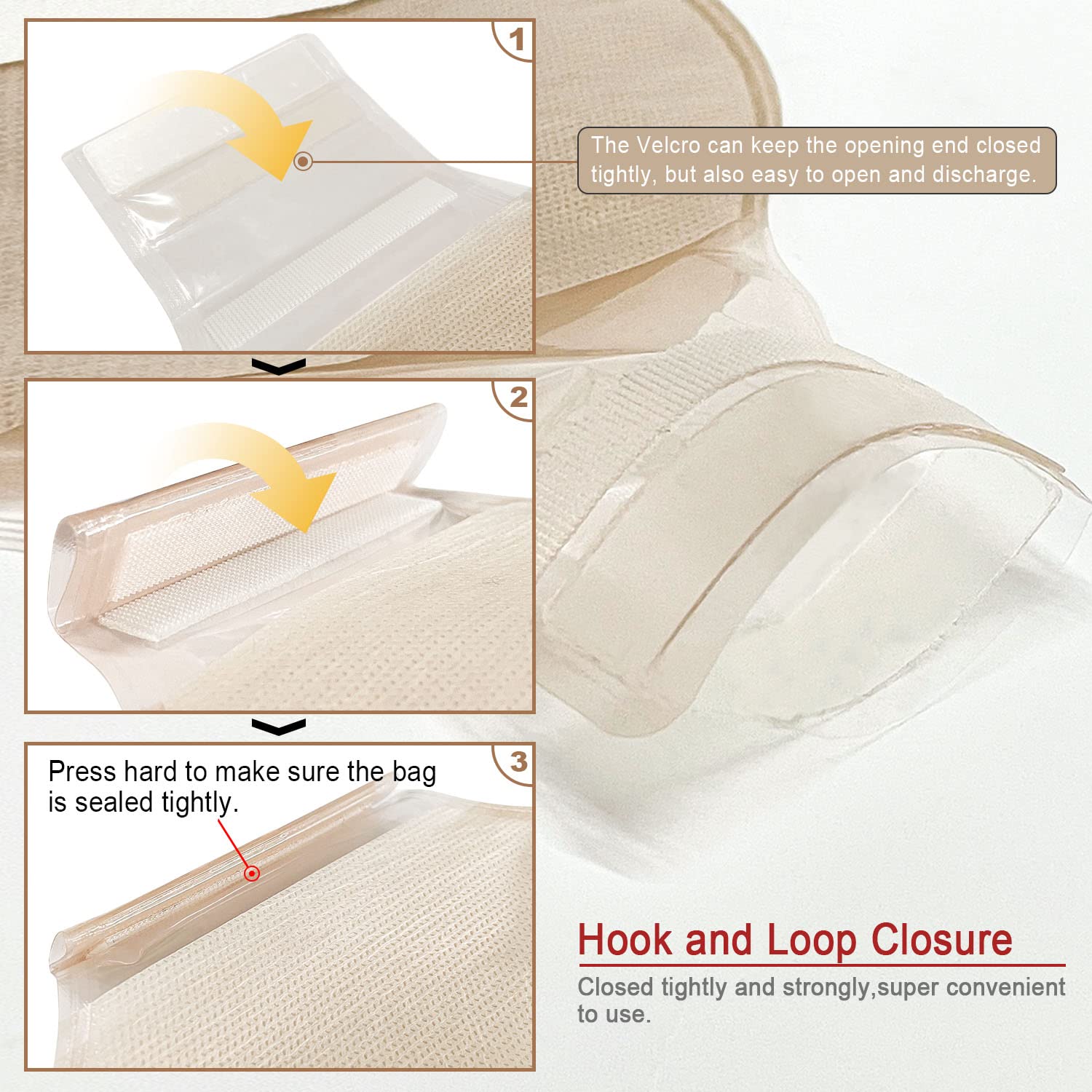 OUCHAN reusable pouch in use showing easy emptying and comfortable wear