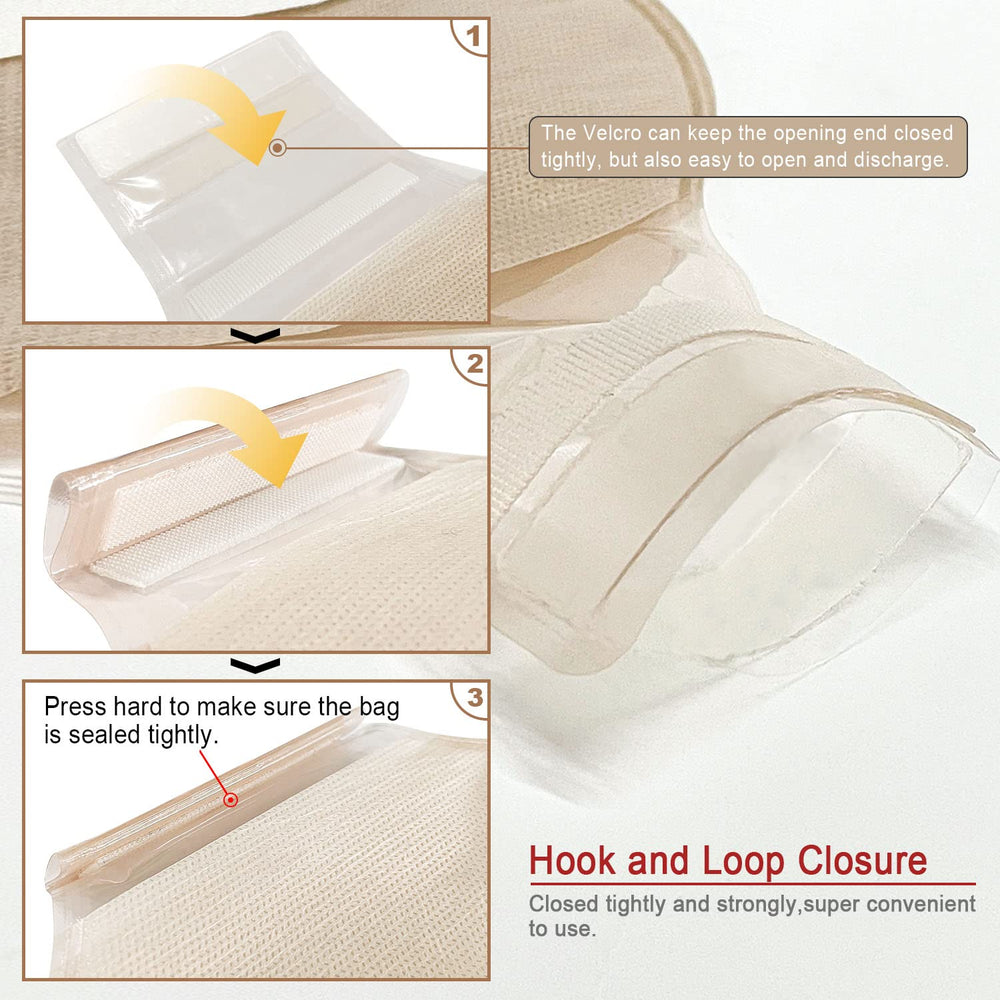OUCHAN reusable pouch in use showing easy emptying and comfortable wear