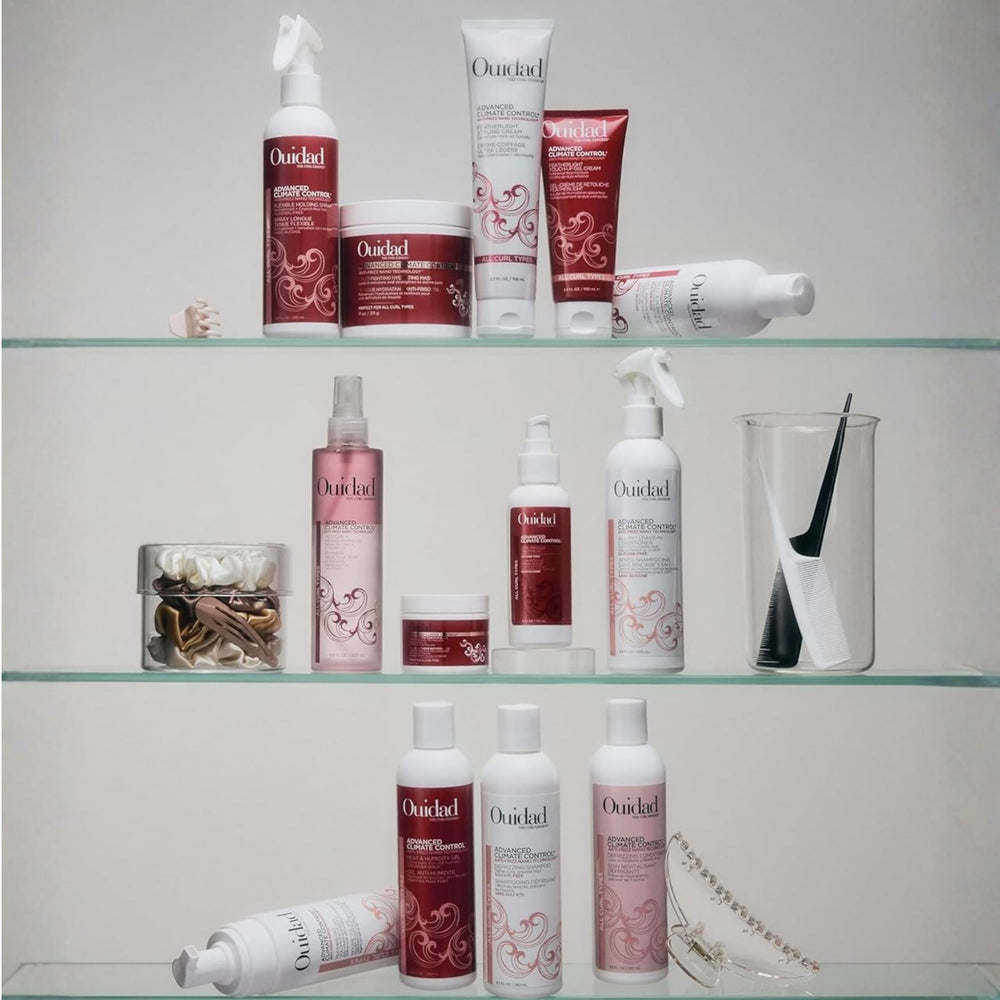 Ouidad ingredients display with ceramide and butters highlighting nourishment