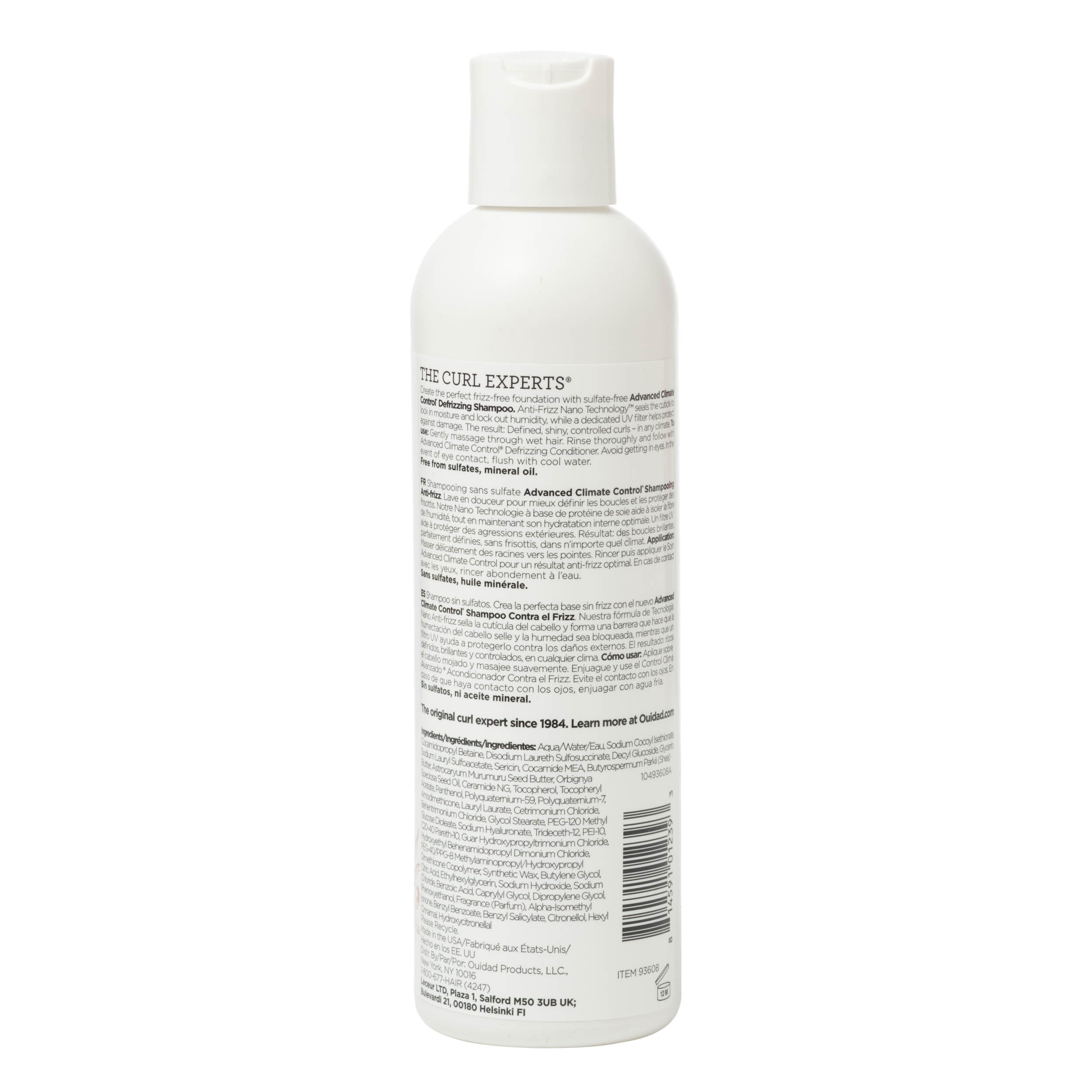Ouidad shampoo applied to wet curls showing improved manageability