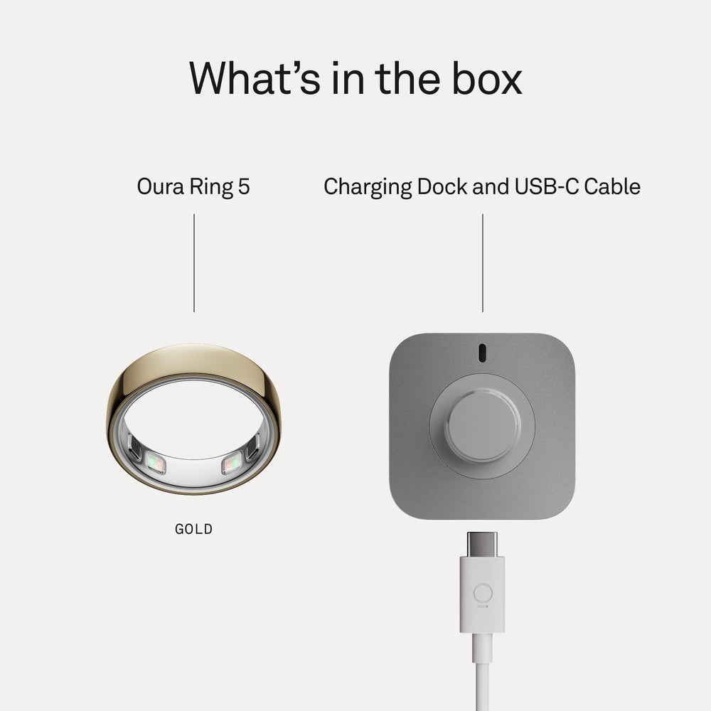OURA ring 5 packaging and insert showing included documentation and membership benefit