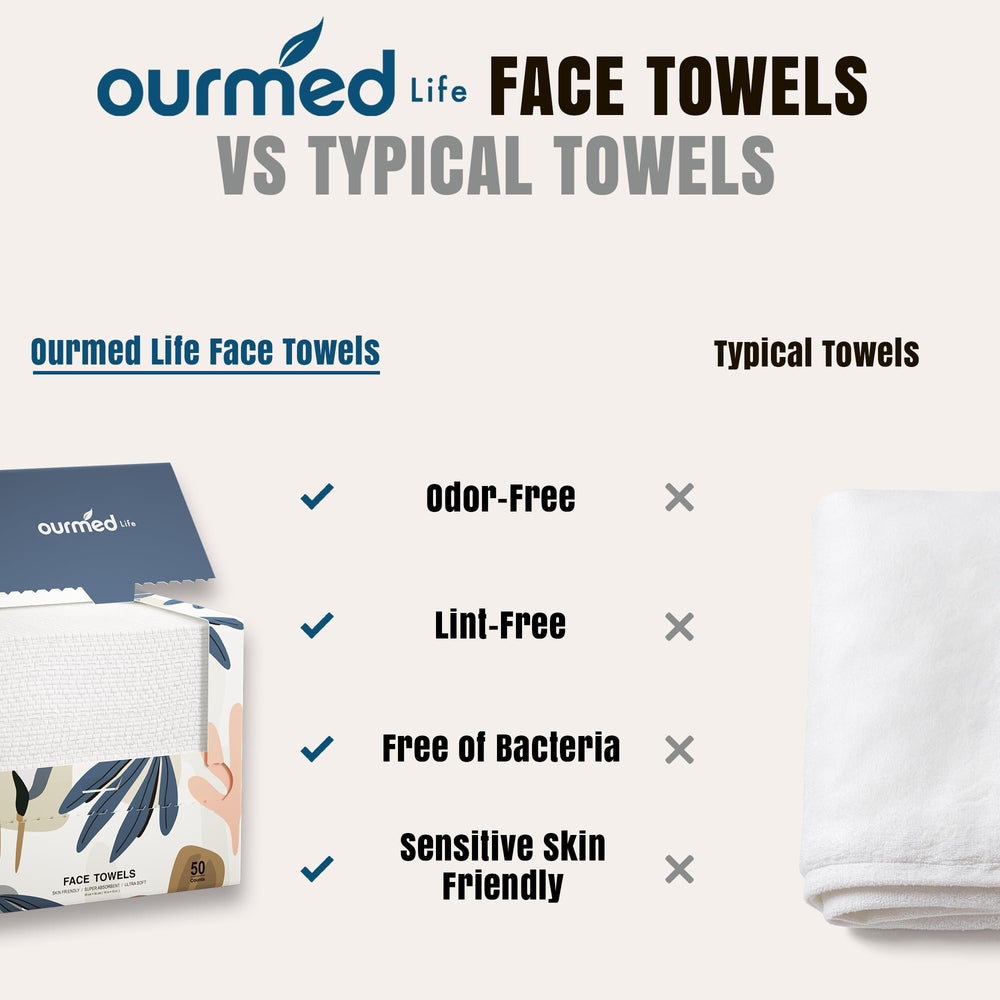 ourmed life towels packed in travel pouch for convenient on-the-go use