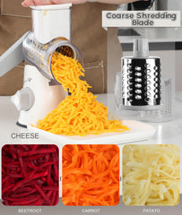 Ourokhome drum close up showing three blade types for versatile shredding and slicing