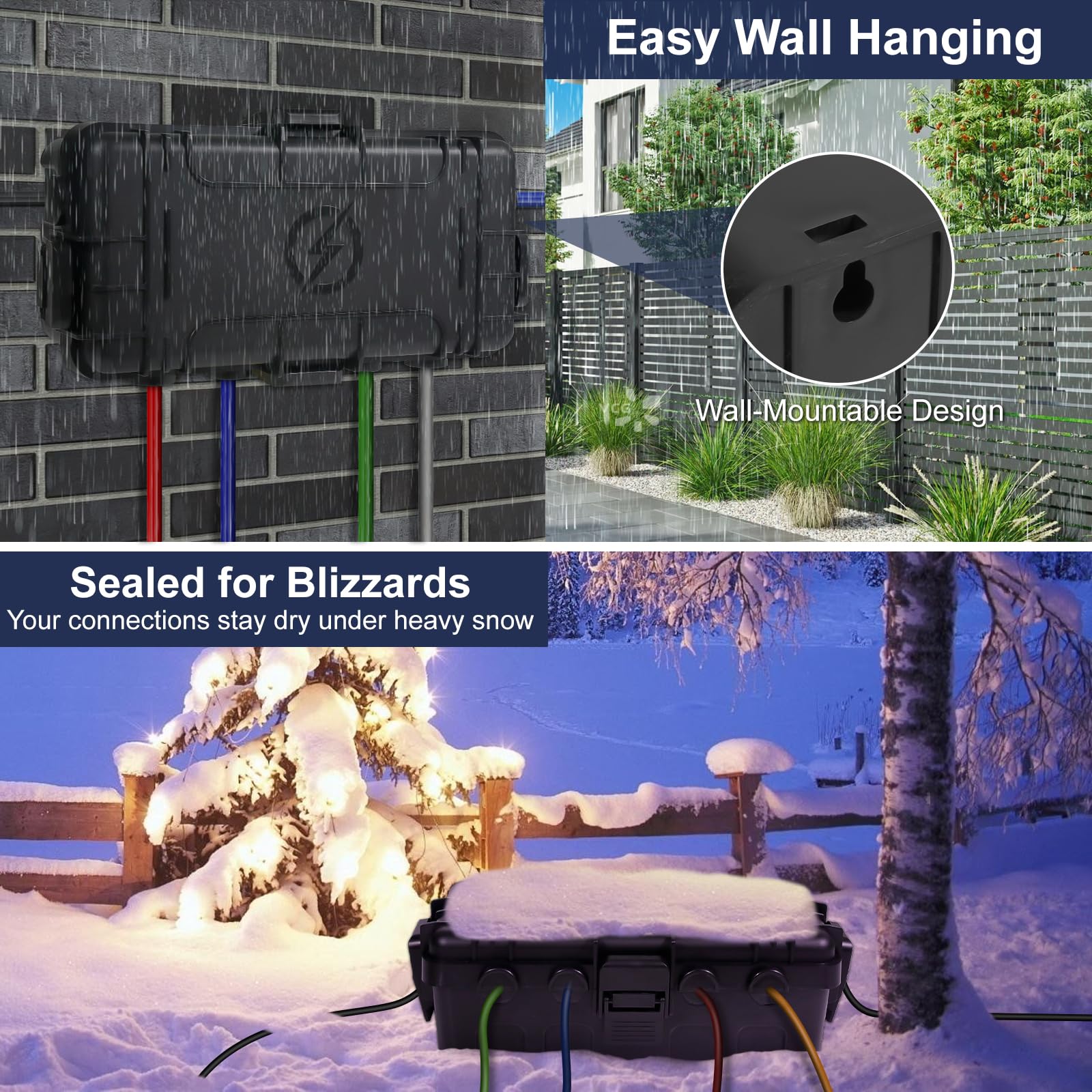 OUTDSPLY clamp and hook-and-loop strap securing cords neatly