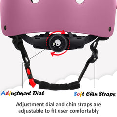 OUWOER pink helmet top close-up of 11 vents for cooling benefit