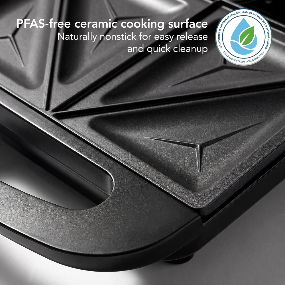 OVENTE sandwich maker in breakfast setting delivering fast hot meals