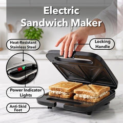 OVENTE open nonstick plates revealing easy-release surface and even toasting