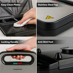 OVENTE stainless-steel profile highlighting durable rust-resistant body