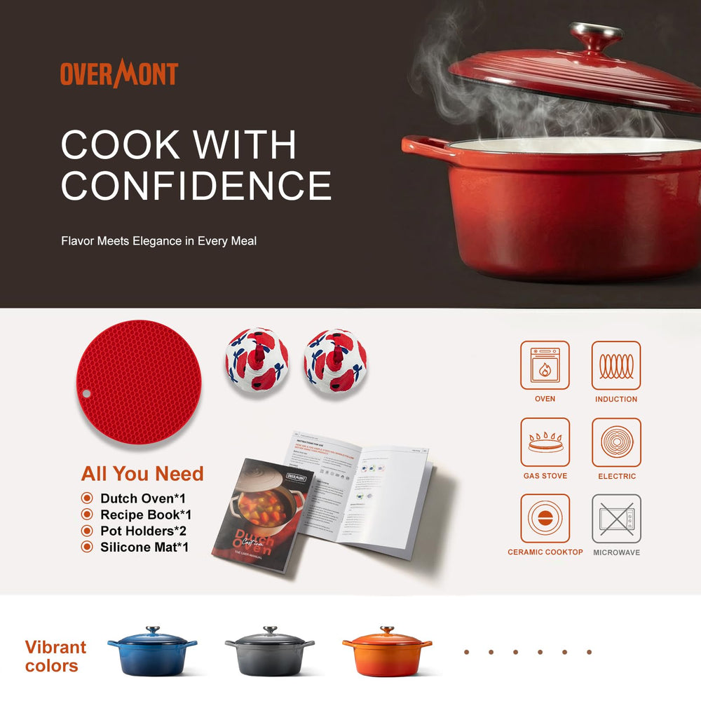 Overmont with cotton handle covers and cookbook offering safety and inspiration