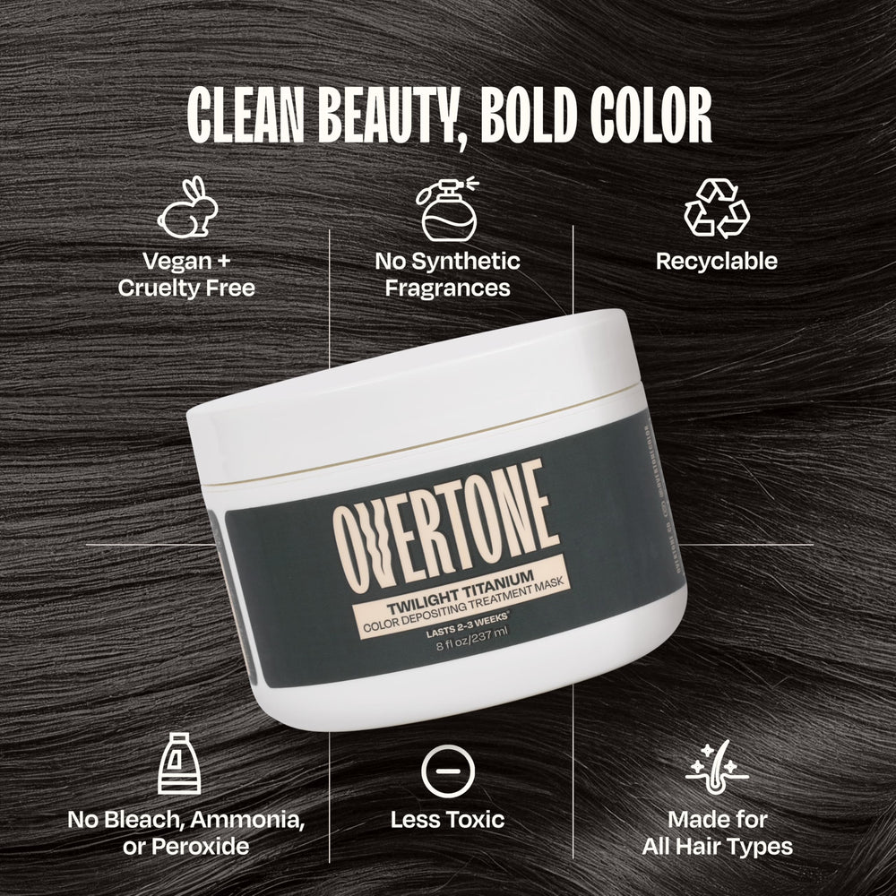 oVertone 8 oz container next to a smartphone for size reference convenience