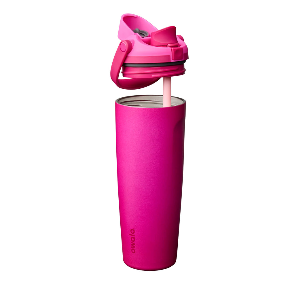 Owala FreeSip Sway spout detail highlighting dual straw and swig options for quick drinks