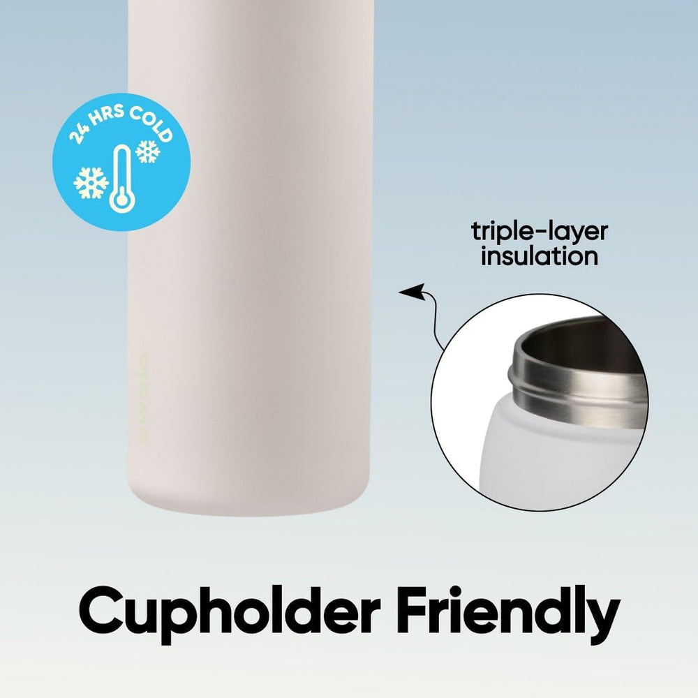 Owala FreeSip insulation cutaway showing double-wall stainless steel keeping drinks cold