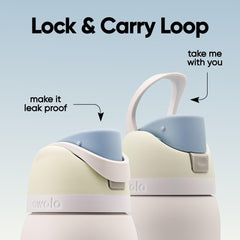 Owala FreeSip built-in straw and wide-mouth spout image demonstrating two drinking options