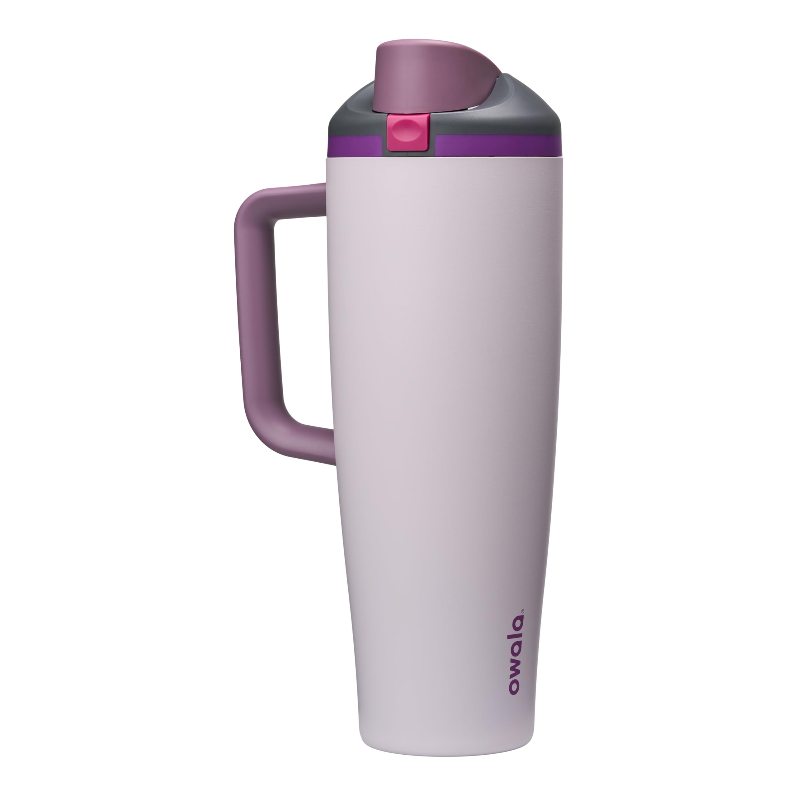 Owala FreeSip front view showing Dreamy Field color and 40oz capacity benefit