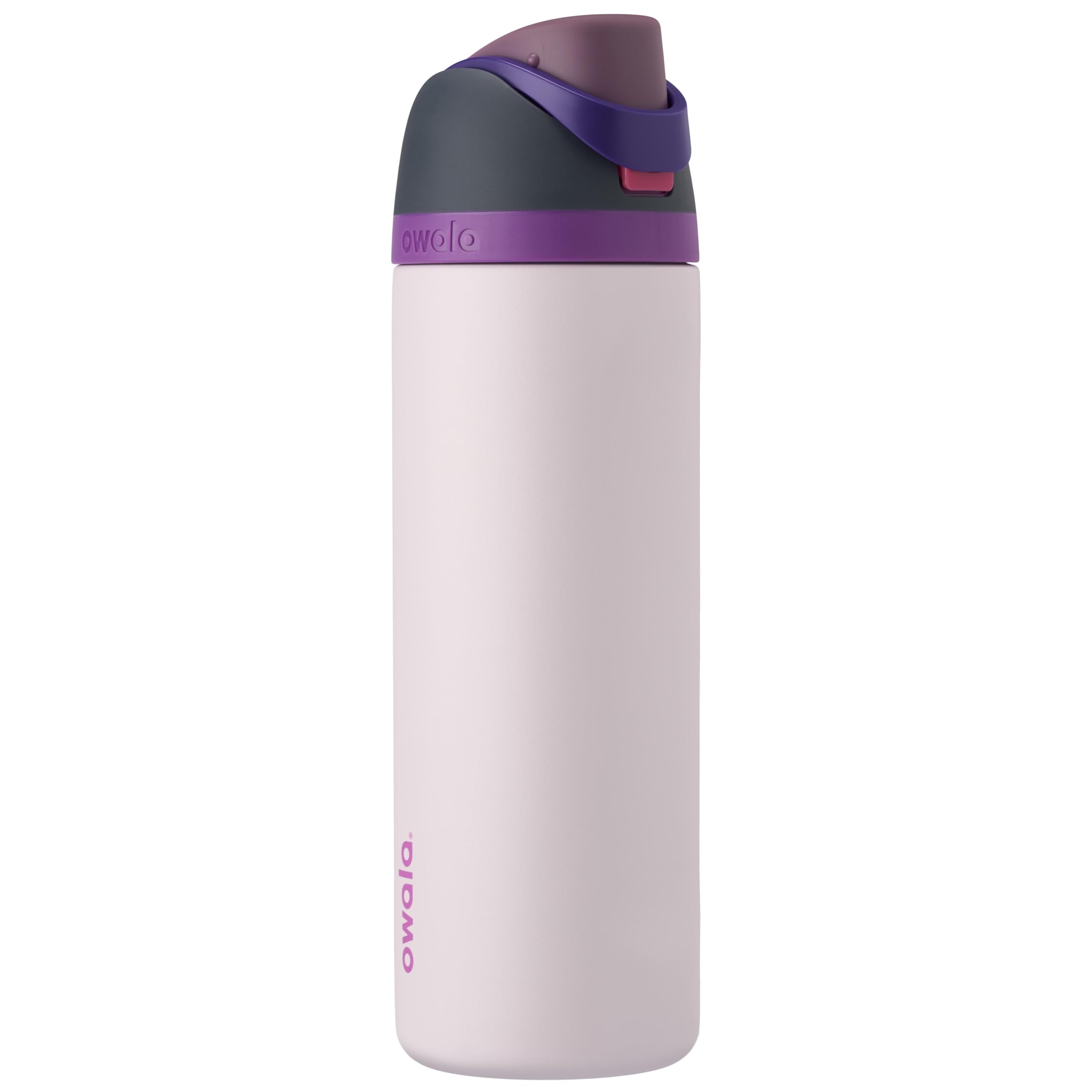 Owala FreeSip front view showing bottle finish and capacity keeps drinks cold