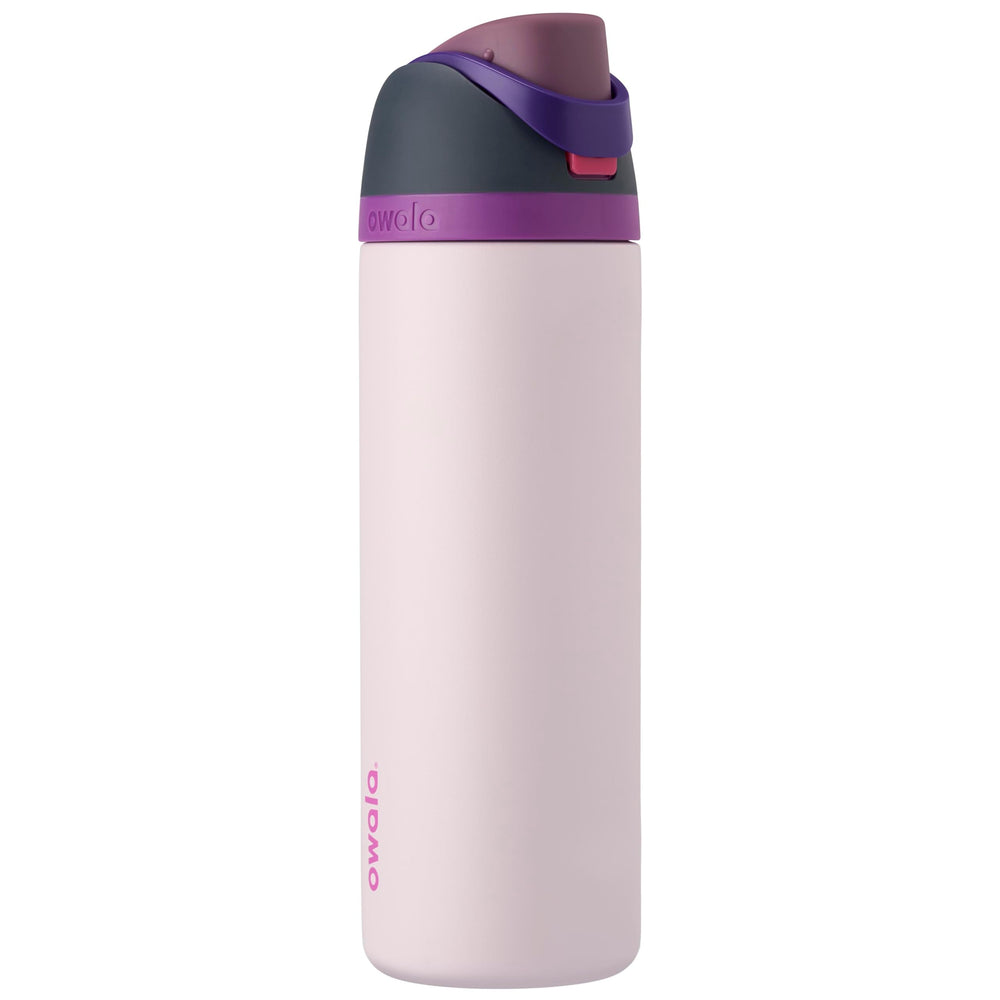 Owala FreeSip front view showing bottle finish and capacity keeps drinks cold