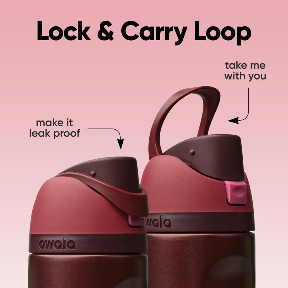 Owala FreeSip built-in straw detail showing easy-sip design for convenient hydration