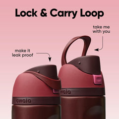 Owala FreeSip built-in straw detail showing easy-sip design for convenient hydration