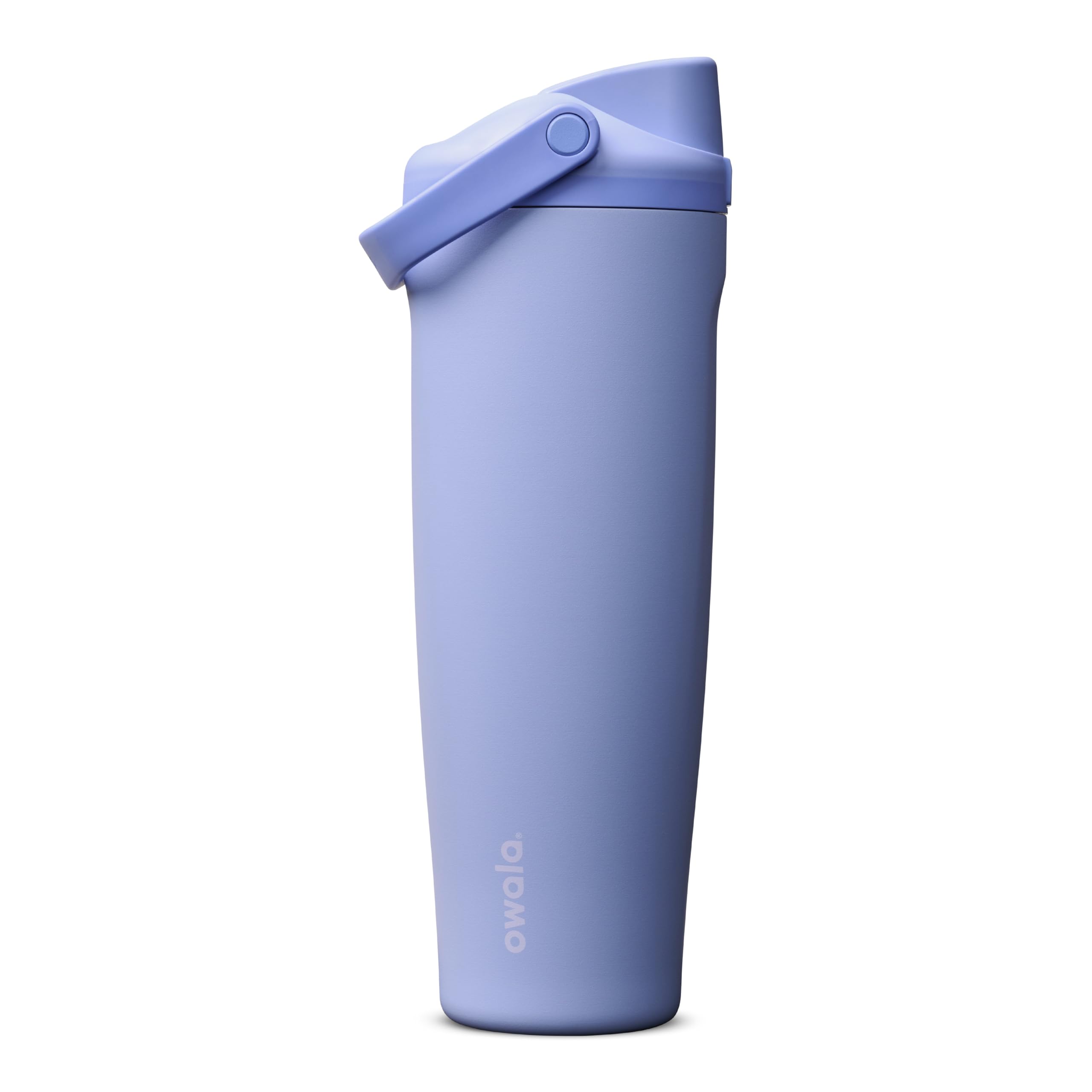 Owala FreeSip Sway front view shows sleek bottle and easy-grip handle