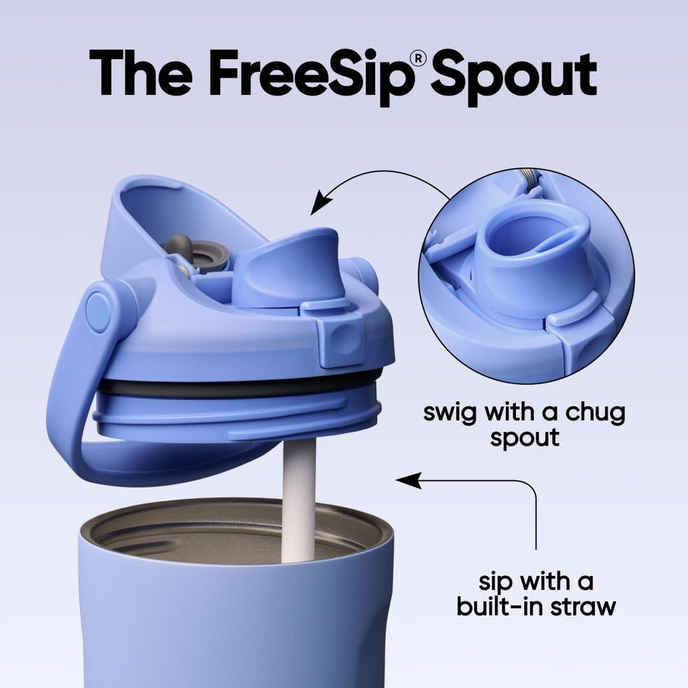 Owala FreeSip Sway close-up of patented 2-in-1 spout for two sip styles