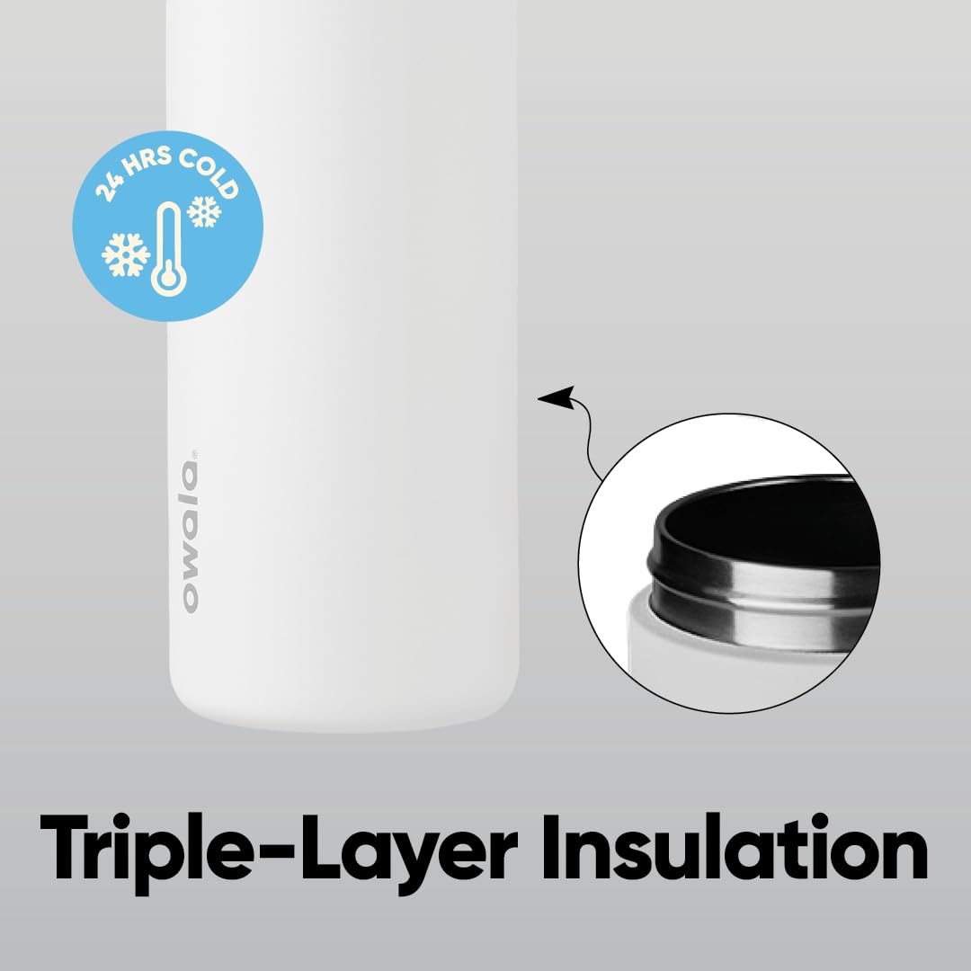 Owala FreeSip wide mouth filled with ice showing easy cleaning and chilling benefit