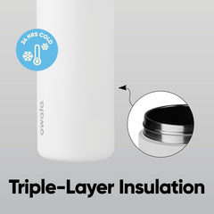 Owala FreeSip wide mouth filled with ice showing easy cleaning and chilling benefit