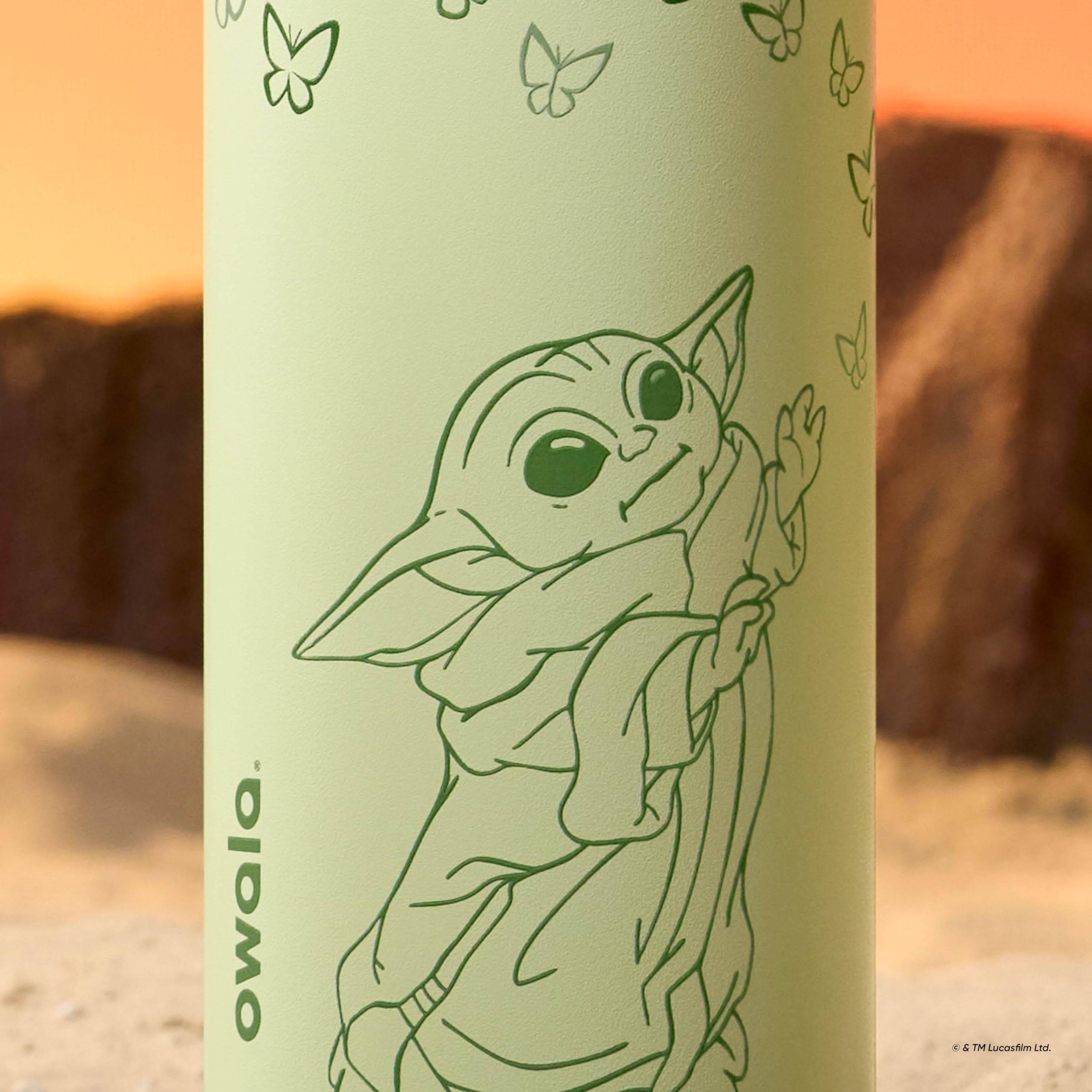 Owala GroGu on a picnic blanket outdoors, fun hydration for adventures