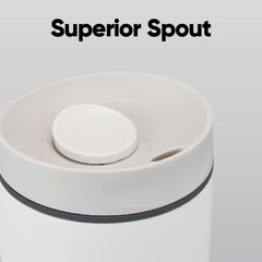 Owala SmoothSip in car cup holder showing travel-ready leak protection