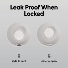 Owala SmoothSip lid closeup highlighting slider spout for spill prevention