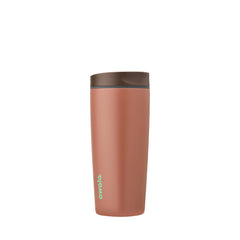 Owala SmoothSip Slider cozy cocoa front view showing leakproof lid and easy grip