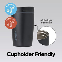 Owala SmoothSip Slider held in hand to show 12 oz size and comfortable grip