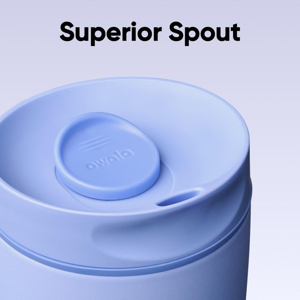 Owala SmoothSip Slider held in hand to show scale and ergonomic grip for comfortable everyday use