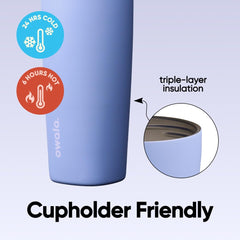 Owala SmoothSip Slider cutaway showing double-wall stainless-steel insulation for long temperature retention