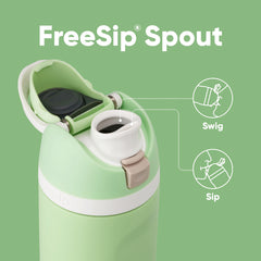 Owala Star Wars close-up of FreeSip push-button lid for hygienic drinking